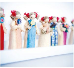 The dining room is home to Daniela’s collection of tiny, traditional cornhusk dolls. (Photo: Ashley Fraser)