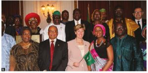 At the Africa Day celebration, heads of mission also marked the 55th anniversary of African Unity. Ambassadors and high commissioners were joined in a group photo by MPs and International Development Minister Marie-Claude Bibeau (centre), who represented the government of Canada. (Photo: Ülle Baum) 