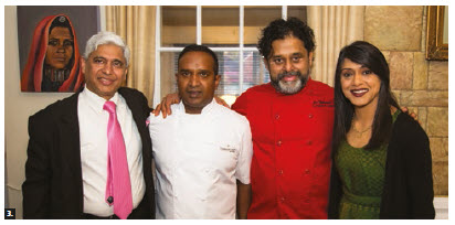 From left, Indian High Commissioner Vikas Swarup offered his residence to Michelin-star chef Peter Joseph, of London's Tamarind Mayfair, and chef Joe Thottungal, of Ottawa's Coconut Lagoon, for a culinary celebration of Commonwealth links. They're shown with Bardish Chagger, minister of small business and tourism. (Photo: Suliman Chadirji) 