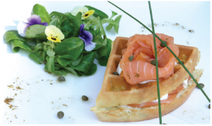 Quick Irresistible Waffle Sandwich with Smoked Salmon (Photo: Larry Dickenson)