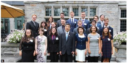 Japanese Ambassador Kimihiro Ishikane and his wife, Kaoru, hosted a reception at the ambassador’s residence in Rockcliffe for this year’s departing JET Program participants. The diplomatic couple is shown in the middle, surrounded by JET participants. (Photo: Ülle Baum)