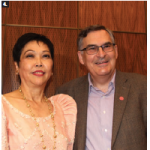 In celebration of the 120th anniversary of the proclamation of Philippine independence, Ambassador Petronila Garcia hosted a reception and "concert on the Hill" by renowned Philippine pianist Raul Sunico, who performed with the Ottawa Chamber Orchestra. More than 450 people attended. Ambassador Garcia stands with Donald Bobiash, assistant deputy minister for the Asia-Pacific. (Photo: Ülle Baum)