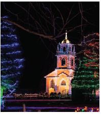 Upper Canada Village boasts cheery Christmas lights from late November to early January. (Photo: Upper canada village)