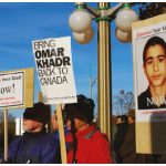 Scott Newark says that the government cutting cheques to child soldiers such as Omar Khadr isn't the answer. Shown here are protesters calling for his return to Canada in 2008. (Photo: AMNESTY INTERNATIONAL)