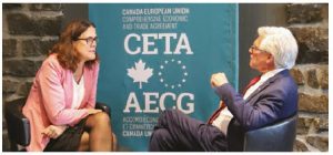 Cecilia Malmström, European commissioner for trade, meets with International Trade Diversification Minister Jim Carr in Montreal. (Photo: EC - Audiovisual Service  — Odile Billeneuve)