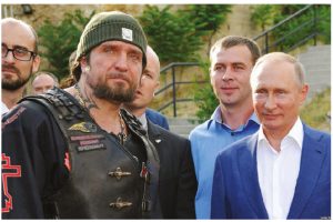 In Slovakia, Russian biker groups such as the Night Wolves, pictured here with Russian President Vladimir Putin, have been called a threat to security. (Photo: Aleksei Druzhinin Kremlin)