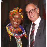 South African High Commissioner Sibongiseni Yvonne Dlamini-Mntambo hosted a reception at the Fairmont Château Laurier to celebrate South African Freedom Day. She’s shown with MP Rob Oliphant. (Photo: Ülle Baum)