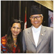 Nepalese Ambassador Kali Prasad Pokhrel and his wife, Kamal, hosted a national day reception at Ottawa City Hall. (Photo: Ülle Baum) 