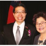 Winston Wen-yi Chen, representative for the Taipei Economic and Cultural Office in Canada and his wife, Sylvia Pan, hosted a reception to mark the 107th Taiwanese National Day at the Fairmont Château Laurier. From left are Pan, Chen and MP Alice Wong. (Photo: Ülle Baum)
