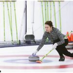 The Diplomatic Hospitality Group invited the spouses of diplomats in Ottawa to learn to curl at the Royal Canadian Curling Club. Ihssane Boujendar, wife of the Tunisian ambassador, is seen here throwing a rock. (Photo: Sam Garcia)