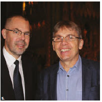 The delegation of European Union and the diplomatic missions of the EU member states hosted an 11th annual EU Christmas concert at Notre-Dame Cathedral Basilica. From left: EU Ambassador Peteris Ustubs and Finnish Ambassador Vesa Ilmari Lehtonen after the concert. (Photo: Ülle Baum) 