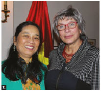 Vietnamese Ambassador Nguyen Duc Hoa and his wife, Tran Nguyen Anh Thu, hosted a dinner at Vietnam House. From left: Tran stands with Cecile Latour, former Canadian ambassador of Vietnam (1999 to 2002). (Photo: Ülle Baum)