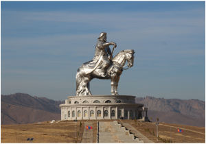 The Genghis Khan Eguestrian statue, a major Mongolian tourist attraction, is located on the bank of the Tuul River at Tsonjin Boldog, east of the capital of Ulaanbaatar. This equestrian statue was built in 2007 to commemorate the 800th anniversary of a major battle by Genghis Kan, founder of Mongol Empire. (Photo: Ülle Baum)