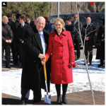 Gov. Gen. Julie Payette welcomed Israeli President Reuven Rivlin to Rideau Hall during his state visit. Shown, Rivlin and Payette at the tree-planting ceremony. (Photo: Ülle Baum)