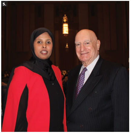 The 11th Annual Harmony Iftar Dinner took place at the Sir John A. MacDonald Building. From left are Ayan Dualeh, chairwoman of the dinner, and retired Canadian diplomat Lawrence Lederman. (Photo: Ülle Baum) 