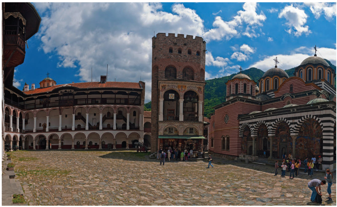 The outstanding Rila Monastery is a good example of Bulgarian renaissance architecture and is a UNESCO World Heritage Site. It was built at its current location in the 14th Century. (Photo: Ministry of Tourism Bulgaria)