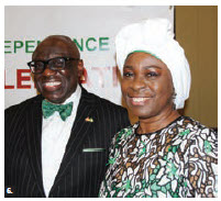 On the occasion of Nigeria's 59th anniversary of independence, High Commissioner Adeyinka Asekun and his wife, Olawunmi Asekun, hosted a reception at the Westin Hotel. (Photo: Ülle Baum)