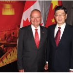 Chinese Ambassador Peiwu Cong hosted a reception at the embassy in celebration of the 70th anniversary of the founding of the People's Republic of China. From left: Senator Joseph A. Day and Cong. (Photo: Ülle Baum)