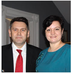 Russian defence attaché Col. Andrey Sboev and his wife, Yulia Sboeva, hosted a luncheon for Ottawa's Service Attaché Association at Signatures restaurant. (Photo: Ülle Baum)
