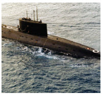 A Russian-built Iranian kilo-class diesel submarine being towed to Egypt. (Photo: DoD photo)
