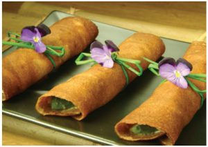 Avocado Crêpe Rolls is a recipe that makes a great canapé or appetizer. (Photo: HEadshot: Michelle Valberg; avocado crepe rolls: Larry Dickenson)