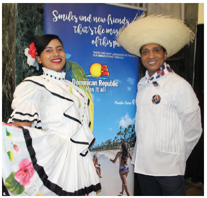 To mark the 176th anniversary of the independence of the Dominican Republic, Ambassador Pedro Vergés hosted a reception and art show at Ottawa City Hall. These dancers, in traditional costumes, took part in cultural performances. (Photo: Ülle Baum)