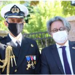 Defence attaché Capt. Juan Soto and Jaime Contreras, former consul general of Chile in Montreal, attended the flag-raising ceremony. (Photo: Ülle Baum)