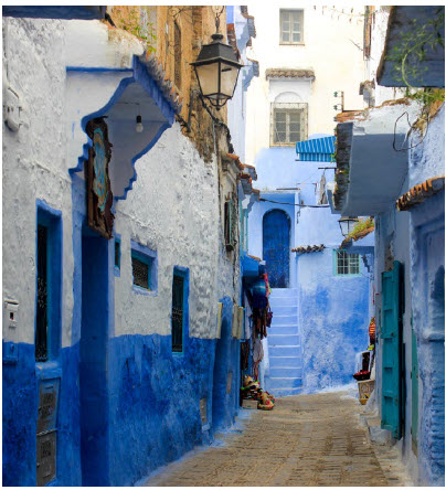 Part of Chefchaouen’s appeal comes from the strong blue and white colours on its buildings. (Photo: Mohamed Boualam)