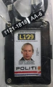 The identification Anders Behring Breiviks used to pose as a police officer on the island of Utøya, where he killed 69 young campers. (Photo: Wolfmann)