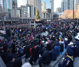 This vigil took place in Toronto’s Mel Lastman Square, after Alek Minassian drove his van onto a busy Toronto sidewalk, killing 10 and injuring 16, some critically. (Photo: Andrew Scheer)