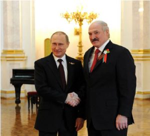 Russian President Vladimir Putin and Belarusian President Alexander Lukashenko have had an up-and-down relationship over the years. Belarusian citizens would like Putin to stop dealing with Lukashenko, whom they see as an illegitimate president. (Photo: Press service of the president of Russia)