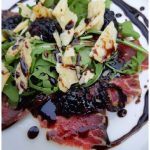 Extraordinary Beef Carpaccio with Sesame-Balsamic Syrup Drizzle is a crowd pleaser. (Photo: Margaret Dickenson)