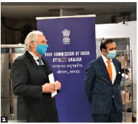 At the same event, from left, Sylvain de Margerie and Indian High Commissioner Ajay Bisaria. (Photo: Christo Raju)