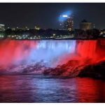 To mark Georgia’s national day, Niagara Falls was lit up in the country’s national colours. (Photo: Embassy of Georgia)