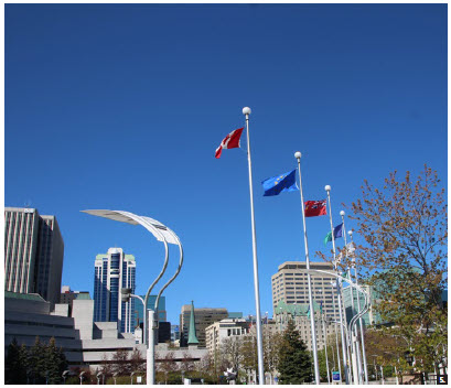 To celebrate Europe Day in Canada, the European Union flag was raised at Ottawa City Hall and at many cities across Canada. (Photo: Ülle Baum)