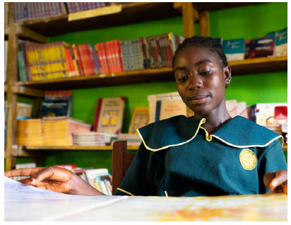 For Mary, learning to read with the support of the GALI has been a critical stepping stone in her academic journey. Now that she has learned to read, she can read to learn. (Photo: CODE/ Jefferson Krua, 2020)