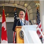 A commemoration ceremony to mark the 20th anniversary of the 9/11 attacks took place at the U.S. ambassador’s residence. Arnold Chacon, U.S. chargé d'affaires, spoke. (Photo: Ülle Baum)