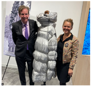 The Danish Embassy hosted a reception, exhibition and expert panel discussion on sustainable architecture in the Arctic at the Royal Canadian Geographical Society. At right, Danish Ambassador Hanne Fugl Eskjær and, at left, John Grigsby Geiger, CEO of the Royal Canadian Geographical Society. (Photo: Ülle Baum) 