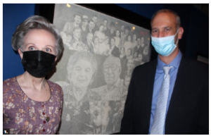 The opening ceremony of the art show Homage — The Art of Elaine Goble took place at the Barney Danson Theatre at the Canadian War Museum and was organized by Hélène Cayer of the Algonquin Nation. From left: Goble and Eli Lipshitz, first secretary and head of public diplomacy at the Embassy of Israel. (Photo: Ülle Baum)