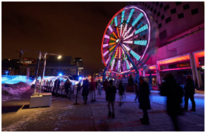 The annual Montréal en lumière festival helps banish the winter doldrums with the glow of lights at Place des Festivals. (Photo: Courtesy of Lumière festival)