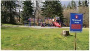 The virus had different strains. In B.C., where this closed playground is located, the strain came from China. (Photo: Premeditated chaos)