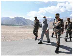 China’s role in the COVID-19 pandemic 4 Indian Prime Minister Narendra Modi visited the China-India border in early July, during the spat between China and India. (Photo: Prime Minister's office, India)