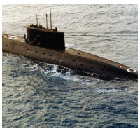 Iran’s new ‘hard war’ stance 4 A Russian-built Iranian kilo-class diesel submarine being towed to Egypt. (Photo: DoD photo)