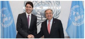Lost UN seat could be a win 1 United Nations Secretary-General António Guterres met with Prime Minister Justin Trudeau in New York in 2017. (Photo: UN PHOTO)