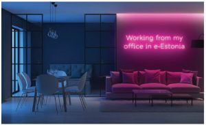 This photo is a Zoom app background for virtual meetings. It's provided by Estonia's e-Residency program, which invites foreigners to start businesses in the country. So far, 70,000 foreign businesses have been launched through the program. (Photo: e-residency)