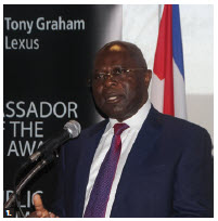Canada’s Ambassador of the Year and Public Diplomacy Awards took place at the University of Ottawa. Cameroon High Commissioner Solomon Anu' A-Gheyle Azoh-Mbi spoke. (Photo: Ülle Baum) 