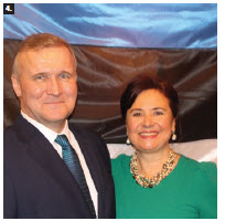 On the occasion of Estonia’s independence day, Ambassador Toomas Lukk and his wife, Piret, hosted a reception at the Rideau Club. (Photo: Ülle Baum) 