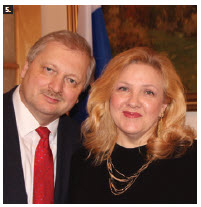  To mark Diplomats' Day, Russian Ambassador Alexander Darchiev and his wife, Tamilya Akhmetzhanova, hosted a reception and concert at the embassy. (Photo: Ülle Baum)