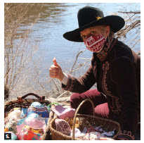 Inara Eihenbauma, wife of the ambassador of Latvia, initiated a charity project called growBaltic during the pandemic. She made 500 cloth face masks for front-line workers, Canadian veterans, foreign and Canadian diplomats and their families and for the Latvian community. She's wearing one here. (Photo: Ülle Baum) 