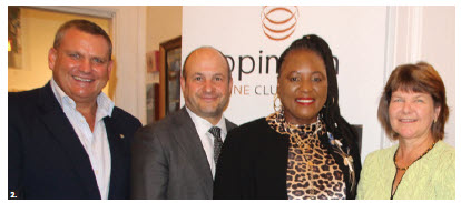 South African winemaker Nick Pentz, of Groote Post in Cape Town, spoke about his wines. From left: Pentz, chief of protocol Stewart Wheeler, South African High Commissioner Sibongiseni Yvonne Dlamini-Mntambo and Paula Caldwell St- Onge, director-general of the Pan Africa Bureau at Global Affairs Canada. (Photo: Ülle Baum) 